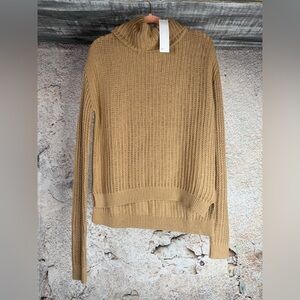 Revolve one grey day Women's Camel Ribbed Turtleneck Sweater nwt small A499